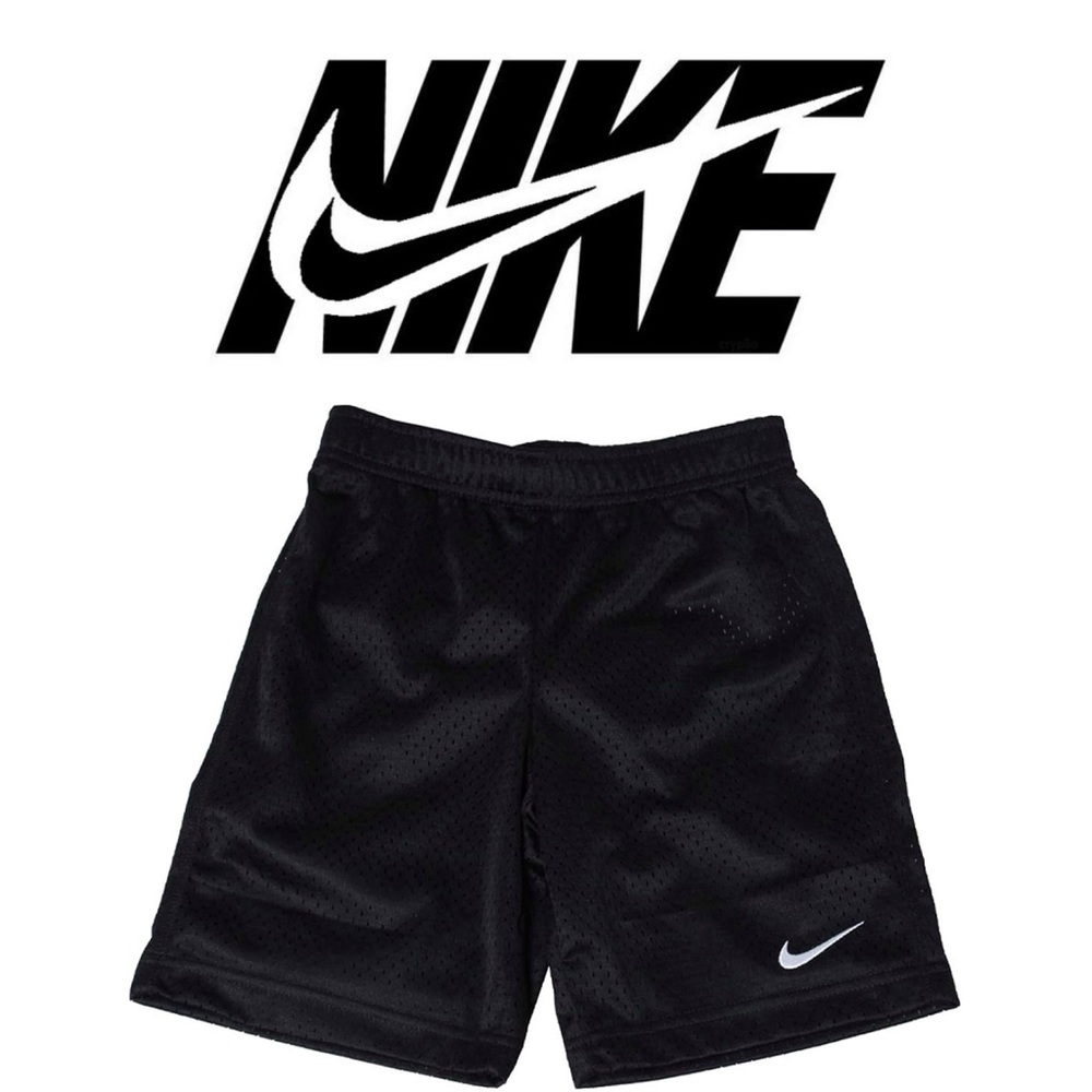 Nike Boys Black Athletic Sporty Basketball Mesh Shorts Size 5-6 YRS Black